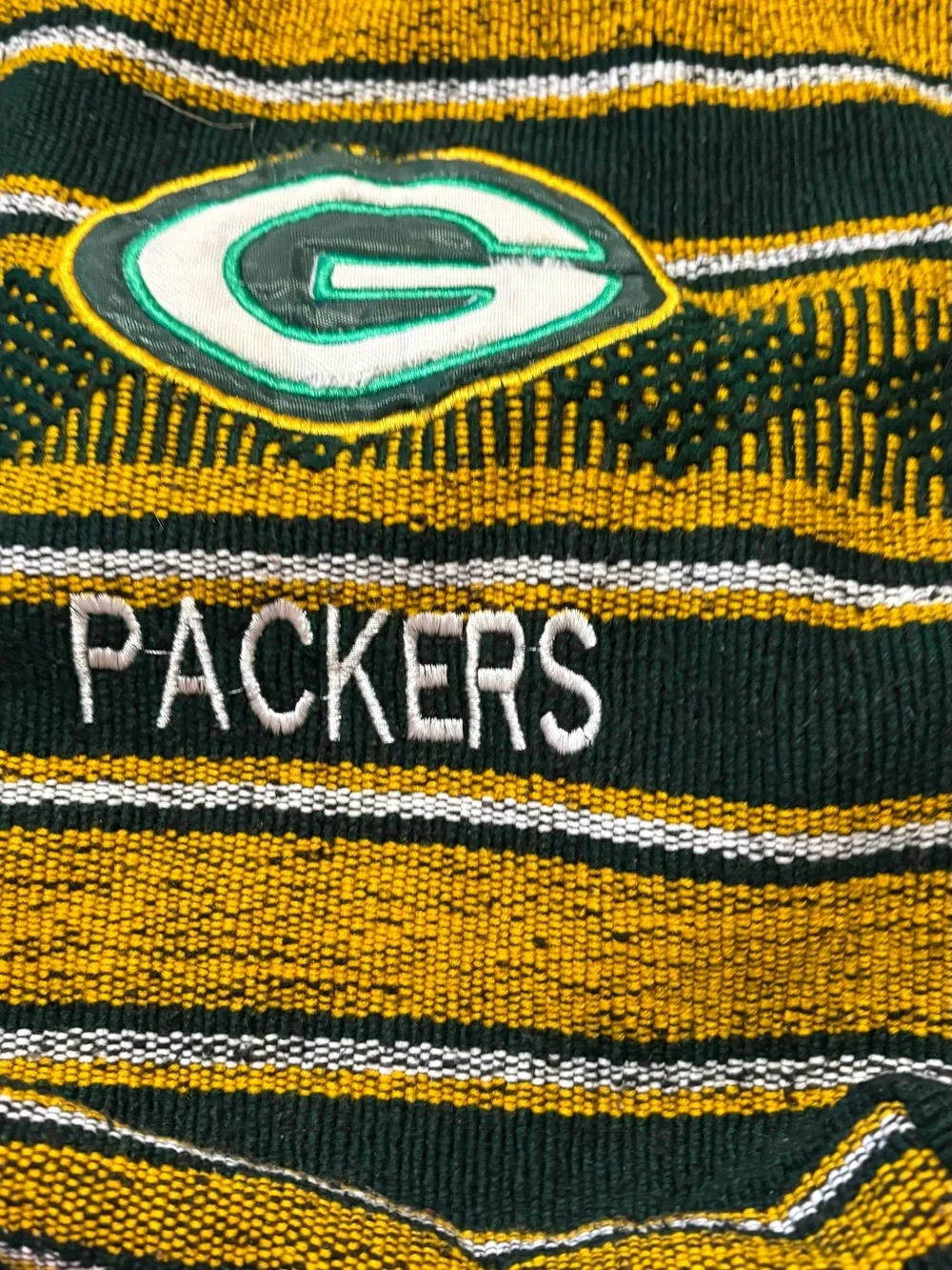 Green and Gold Knit Hoodie Sweater